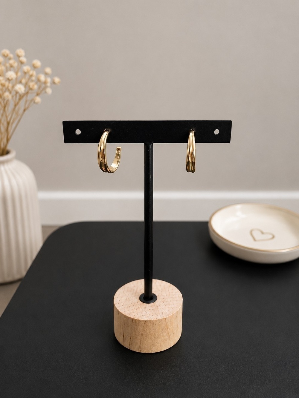 Classic Gold Hoop Earrings for Women - Sleek Polished Finish